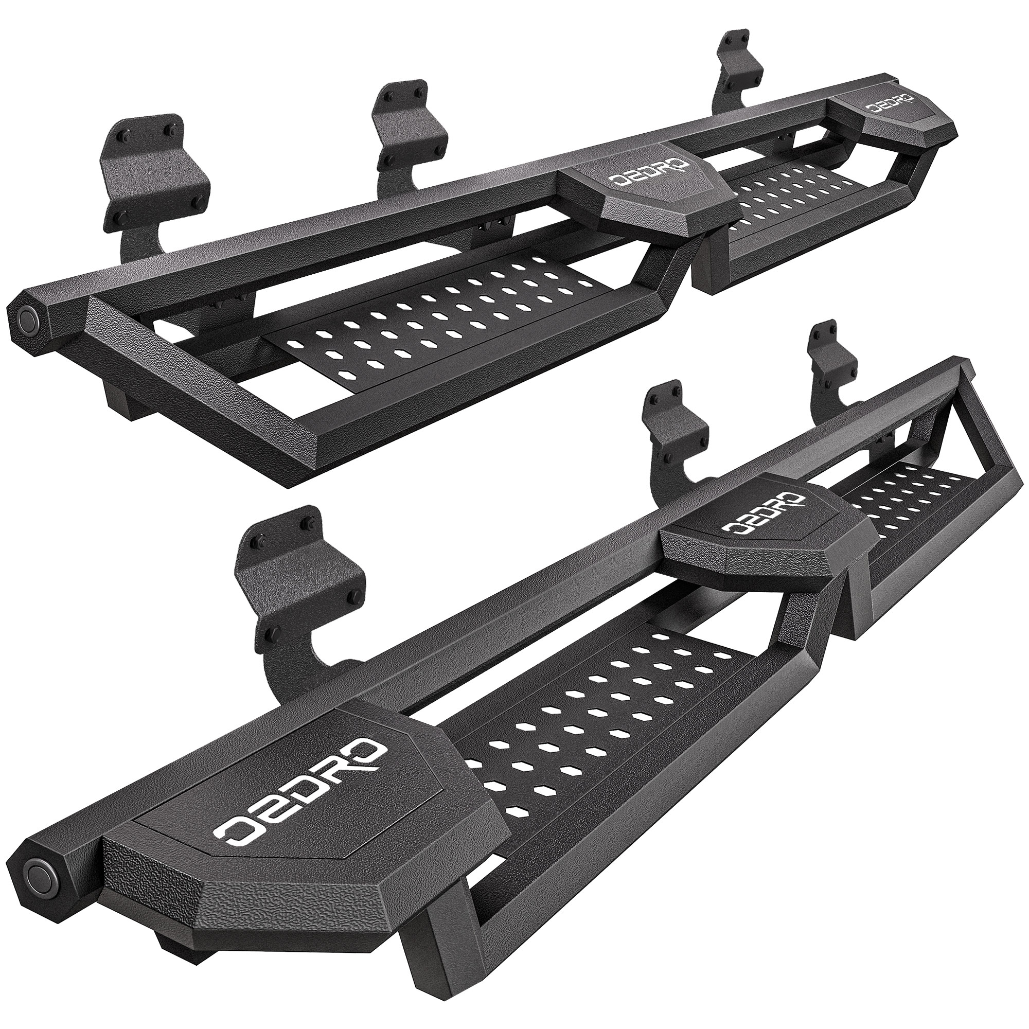 OEDRO 6.8 Inch Dual-Raised Running Boards Fit 2015-2026 Ford F-150 SuperCrew Cab & 2017-2026 F-250 F-350 Super Duty Crew Cab, Heavy Duty Drop Steps