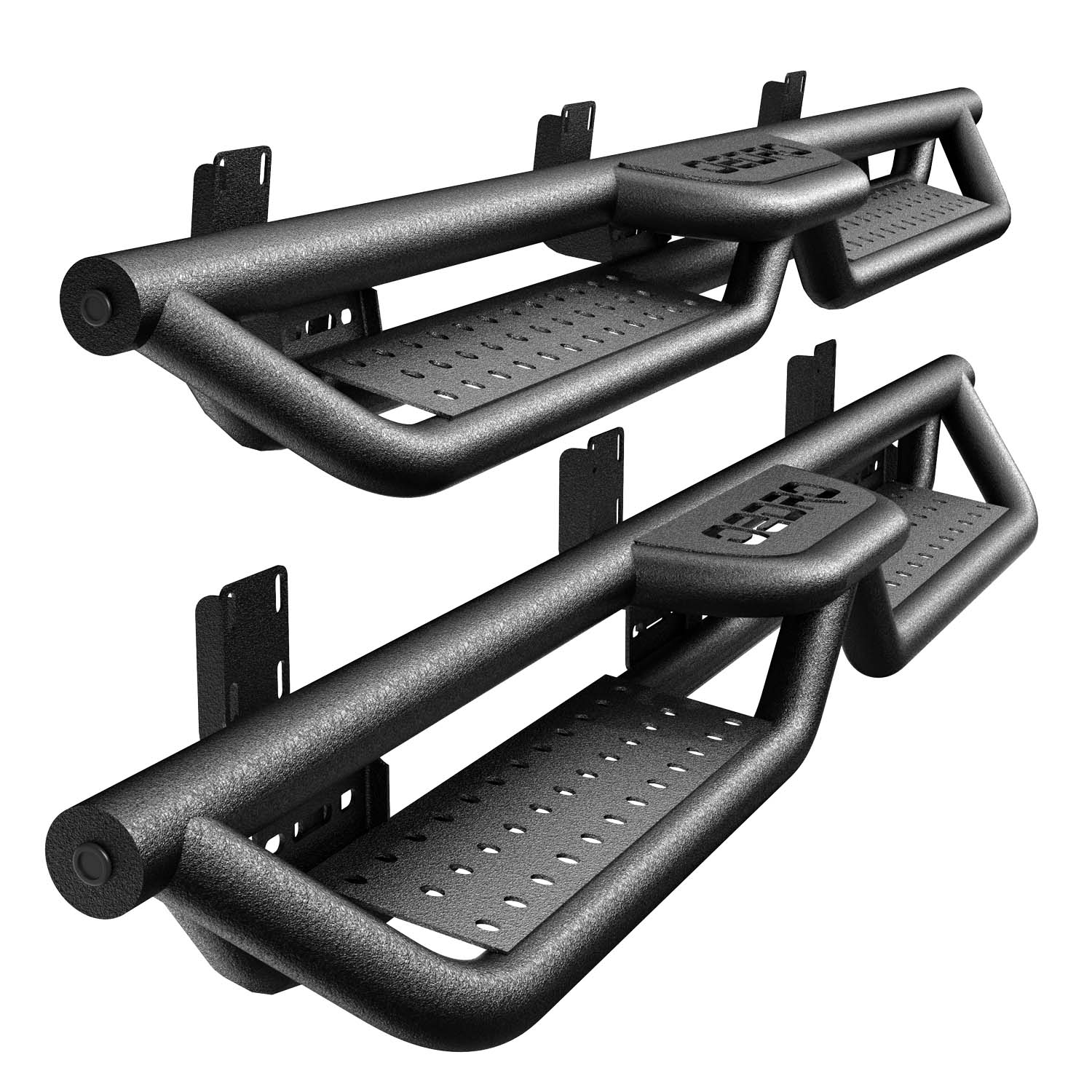 OEDRO 6 Inch Two-Step Running Boards Fit 1999-2016 Ford F-250 F-350 Super Duty Crew Cab, Heavy Duty Steel Nerf Bars Side Steps, 550 lbs Capacity