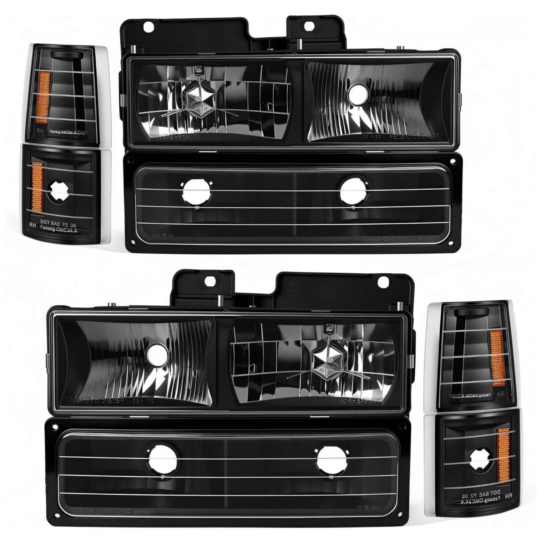 Headlight Assembly for 1994–1999 Chevy C/K 1500 2500 3500 | Black Housing | YITAMOTOR