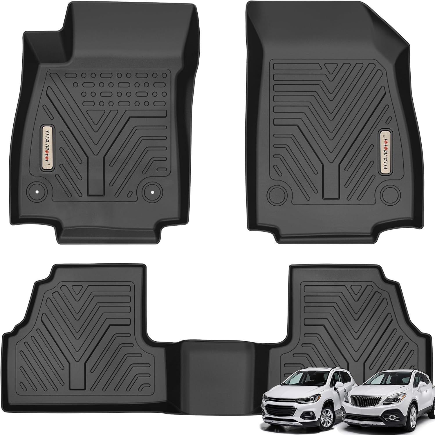 YITAMOTOR Floor Mats for Chevy Trax 2014-2022 & Buick Encore 2013-2022 TPE Liners