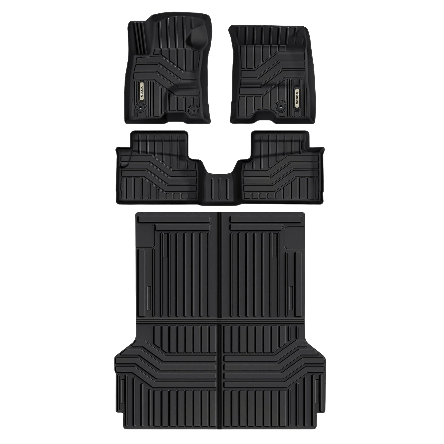OEDRO® All-Weather Floor Mats & Bed Liner  Mat for 2022-2026 Ford Maverick Hybrid | TPE 2nd Gen Upgrade - 1st & 2nd Row, Black