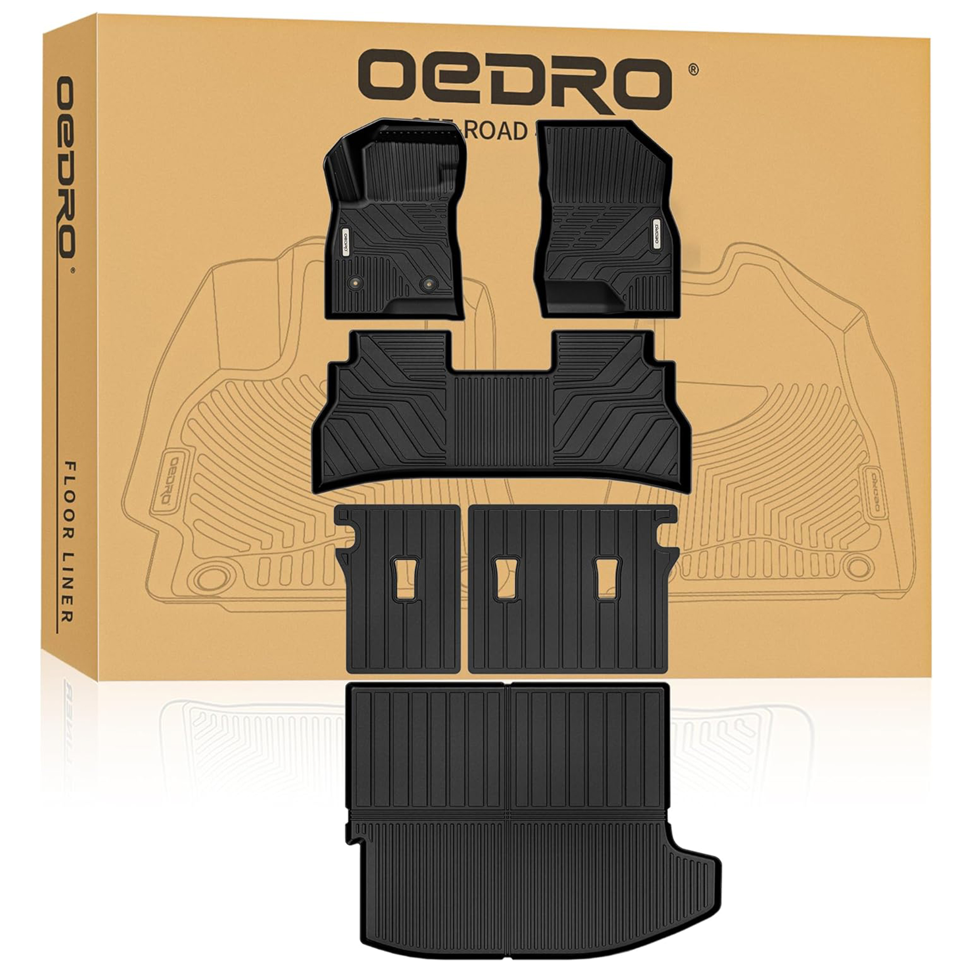 OEDRO Custom Fit Floor Mats & Trunk Mat with Backrest for 2024–2026 Chevy Trax & Buick Envista, TPE All-Weather Full Set, Anti-Slip Interior Protectio