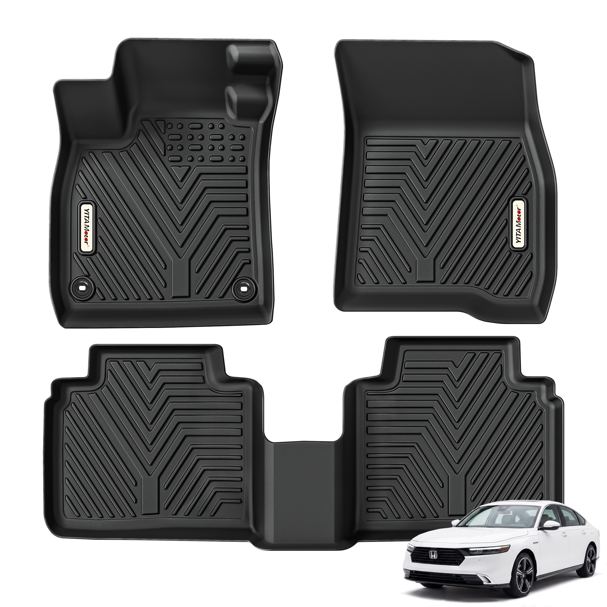 YITAMOTOR Floor Mats & Cargo Liner for Honda Accord 2023-2026 Hybrid TPE All Weather