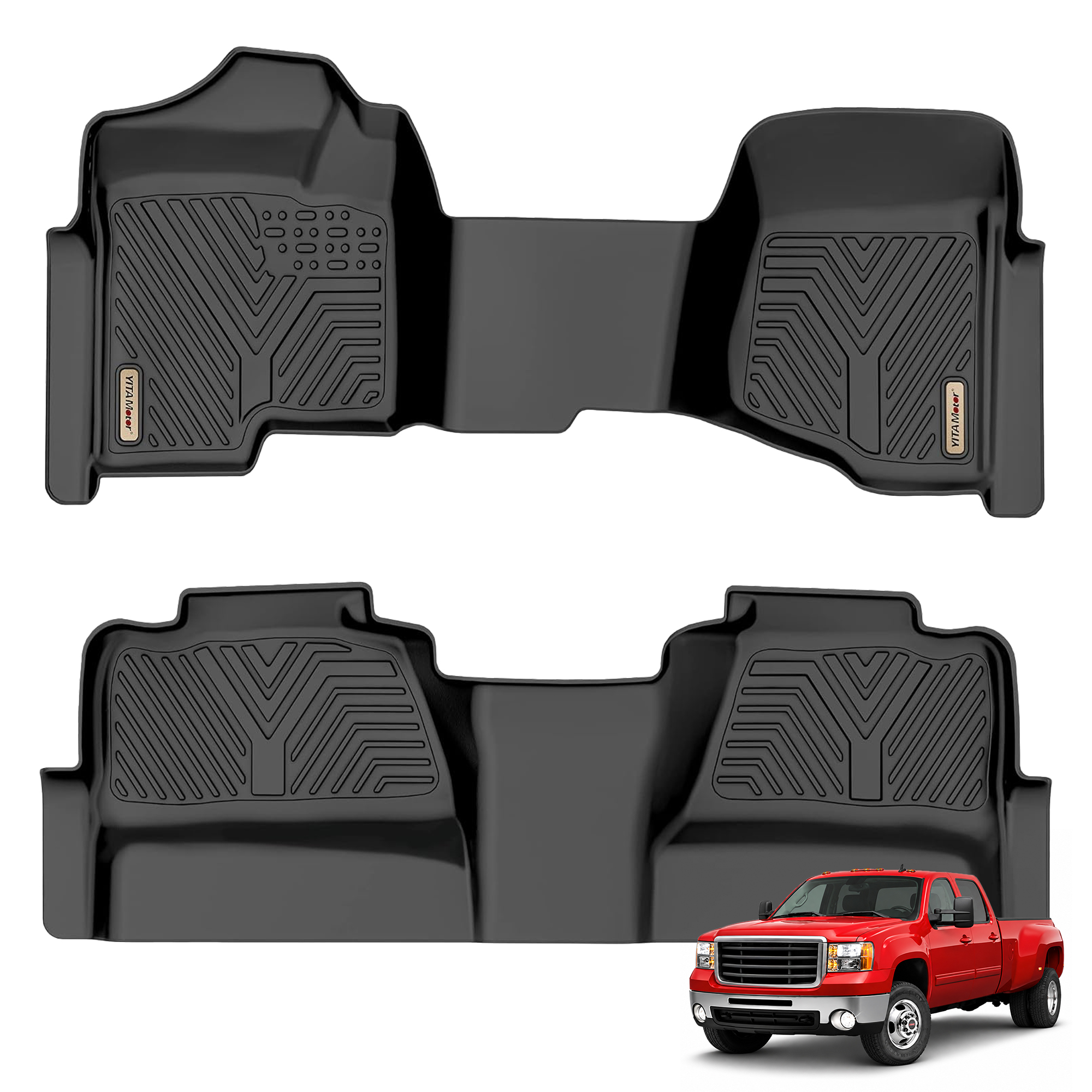 YITAMOTOR Floor Mats for Chevy Silverado GMC Sierra 2007-2014 Crew Cab