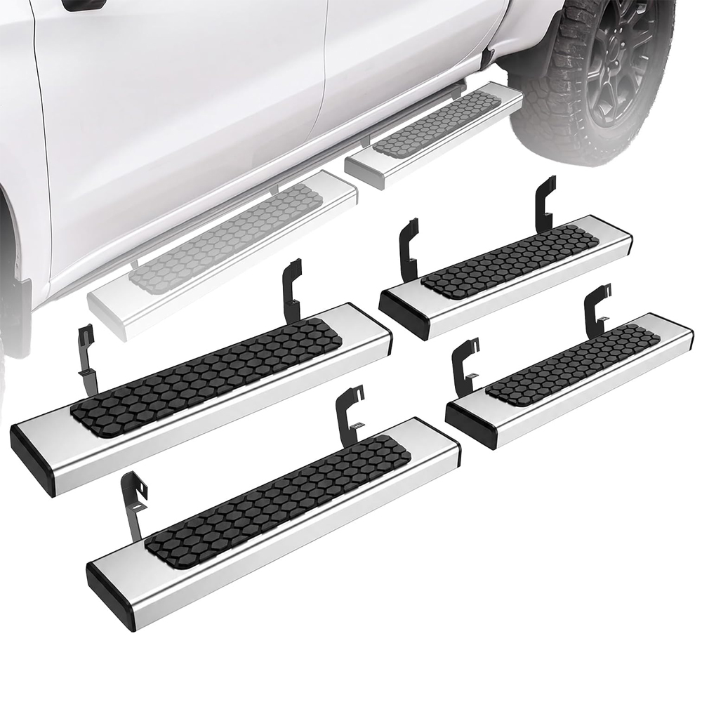 YITAMOTOR Split Drop Running Boards for 2007-2018 Chevy Silverado/GMC Sierra 1500 & 2007-2019 2500HD/3500HD Crew Cab, Chrome