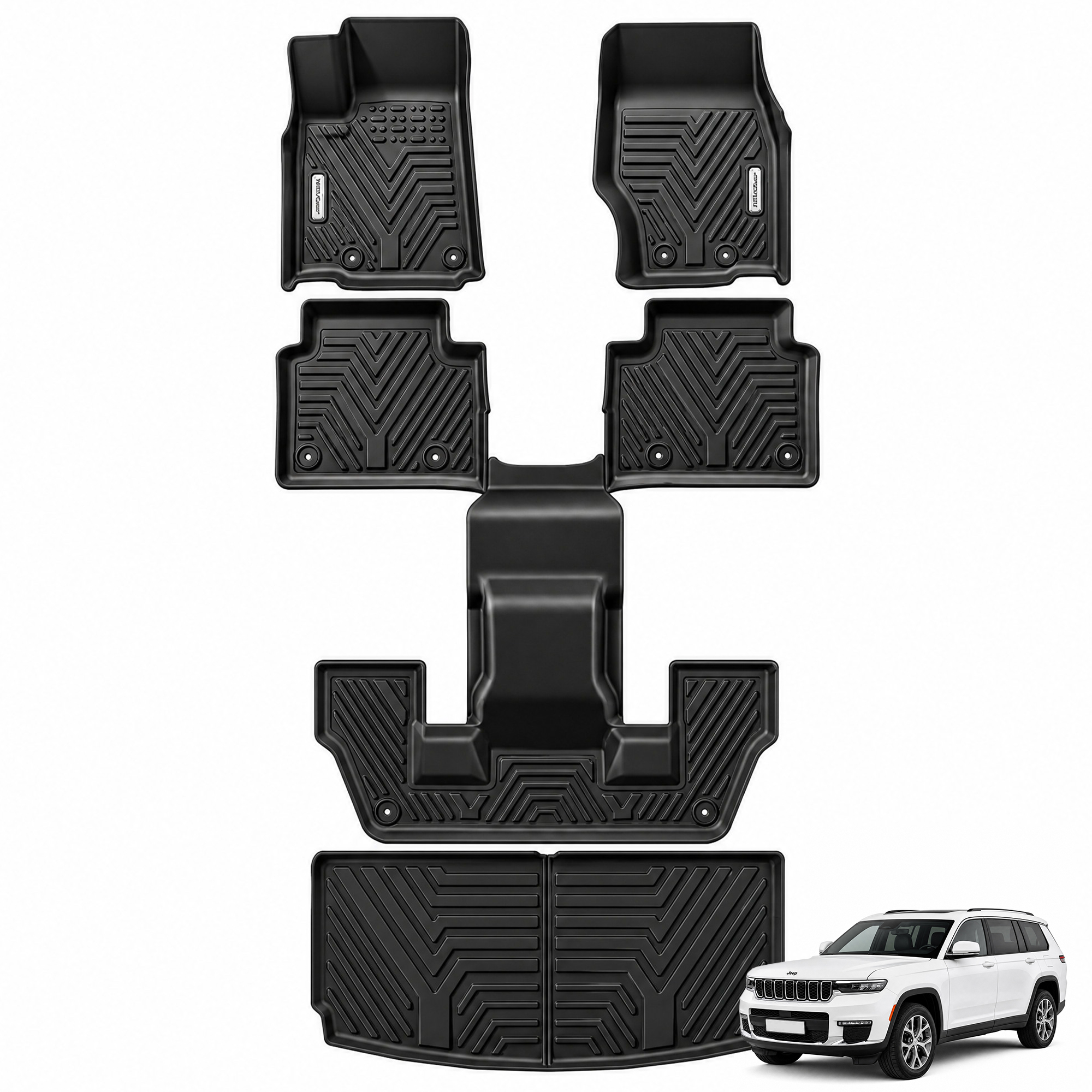 YITAMOTOR Floor Mats & Cargo Liner for Jeep Grand Cherokee L 2021-2026 TPE All Weather