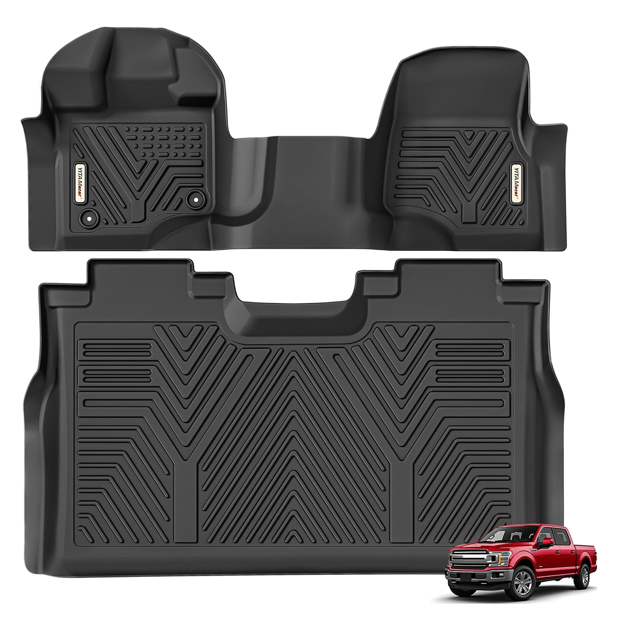 YITAMOTOR Floor Mats for 2015-2026 Ford F-150 SuperCrew Bench Seat