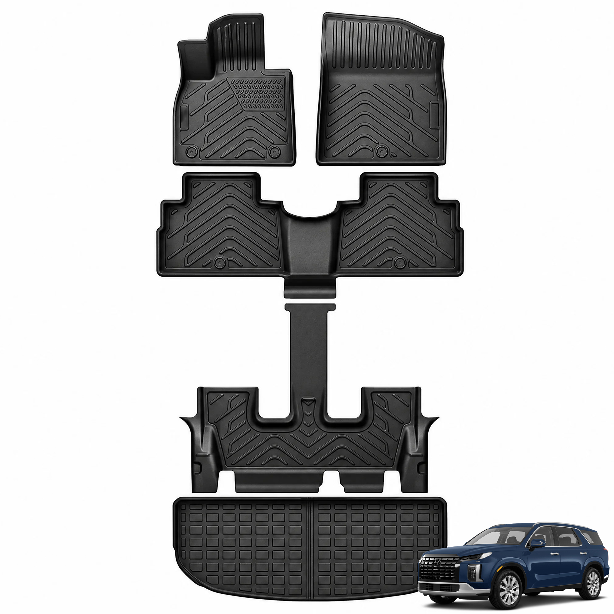 YITAMOTOR Floor Mats & Cargo Liner for Hyundai Palisade 2020-2025 3 Row