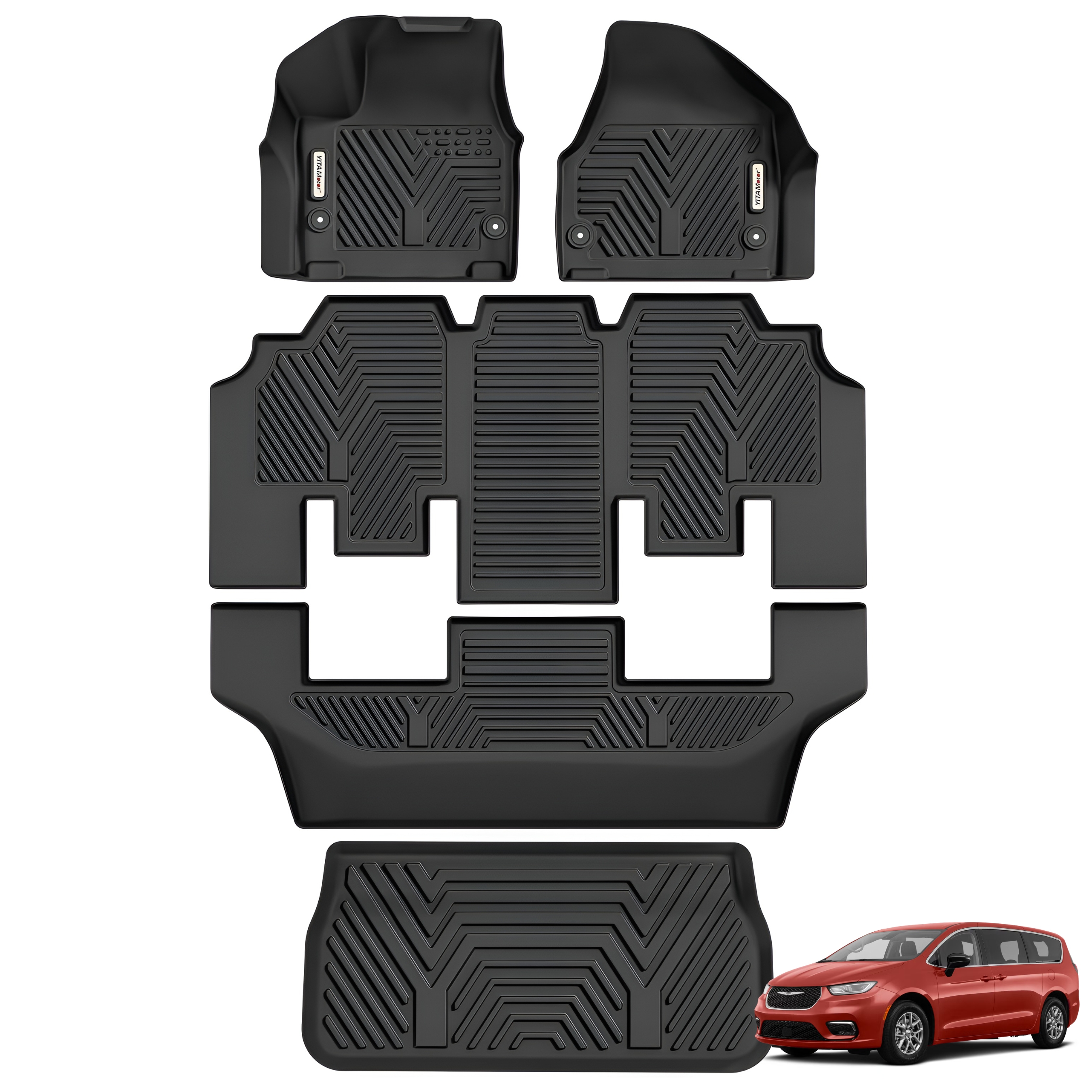 YITAMOTOR Floor Mats & Cargo Liner for Chrysler Pacifica Voyager 2017-2026