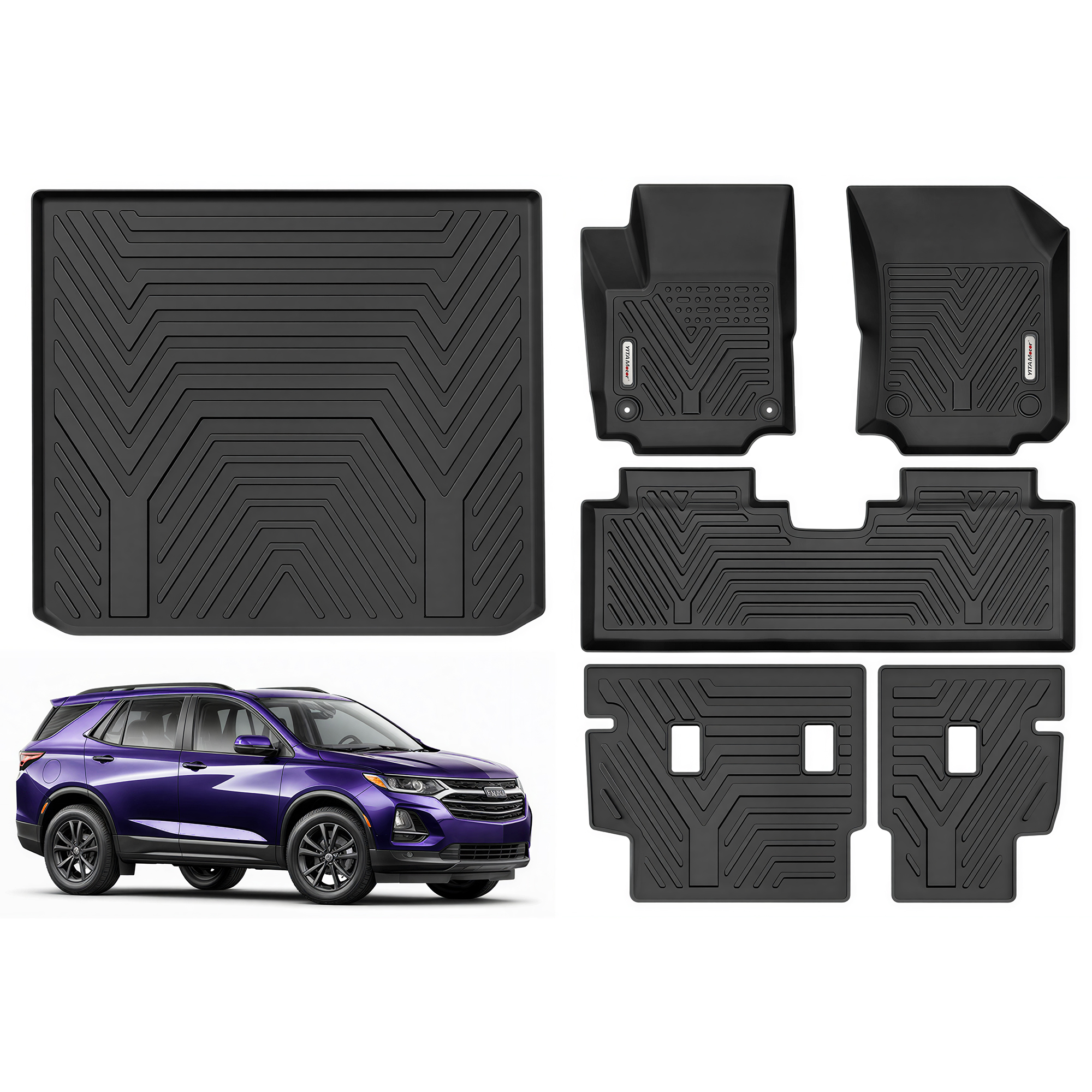 YITAMOTOR Floor Mats & Backrest Mats for 2018-2024 Chevy Equinox GMC Terrain