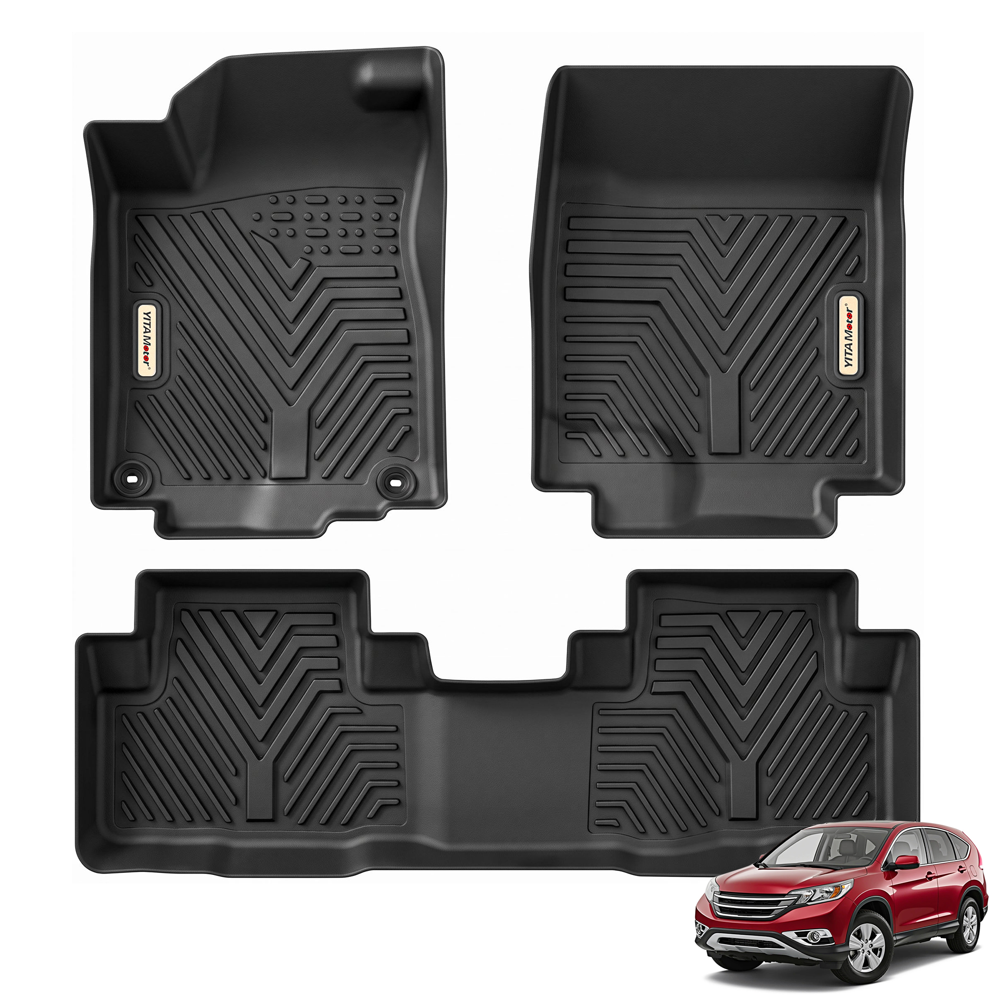 YITAMOTOR Floor Mats for 2012-2016 Honda CR-V | Custom Fit TPE All-Weather Liners