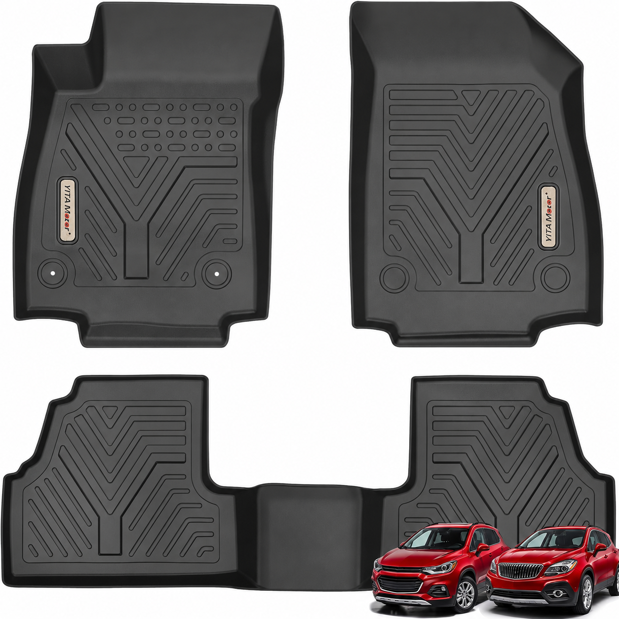 YITAMOTOR Floor Mats for Chevy Trax 2014-2022 & Buick Encore 2013-2022 TPE Liners