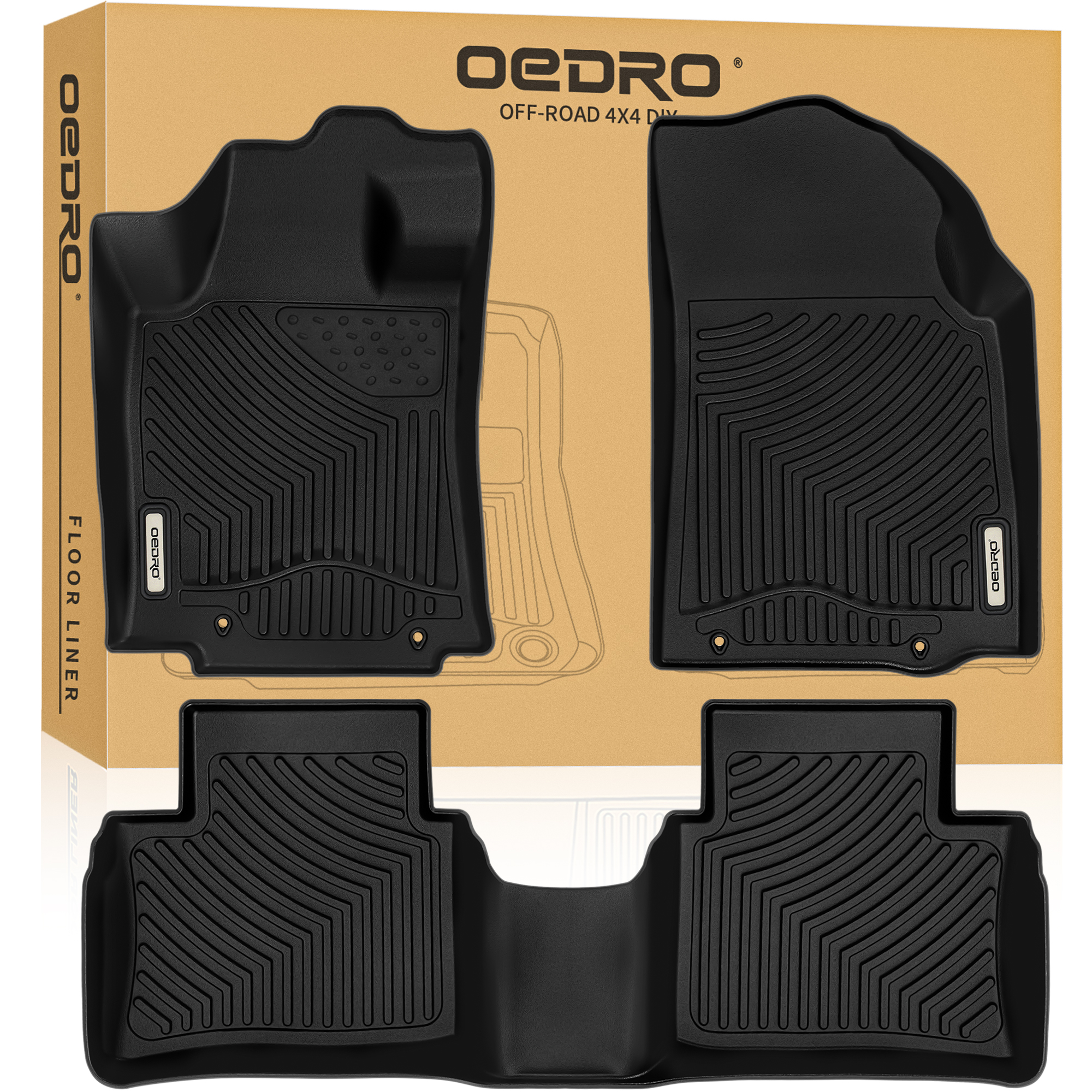 OEDRO Floor Mats for 2014-2015 Nissan Altima & 2016-2020 Maxima, All-Weather Guard TPE Full Set Floor Liners