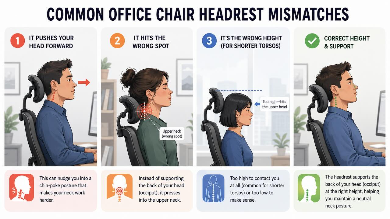 COMMON OFFICE CHAIR HEADREST MISMATCHES