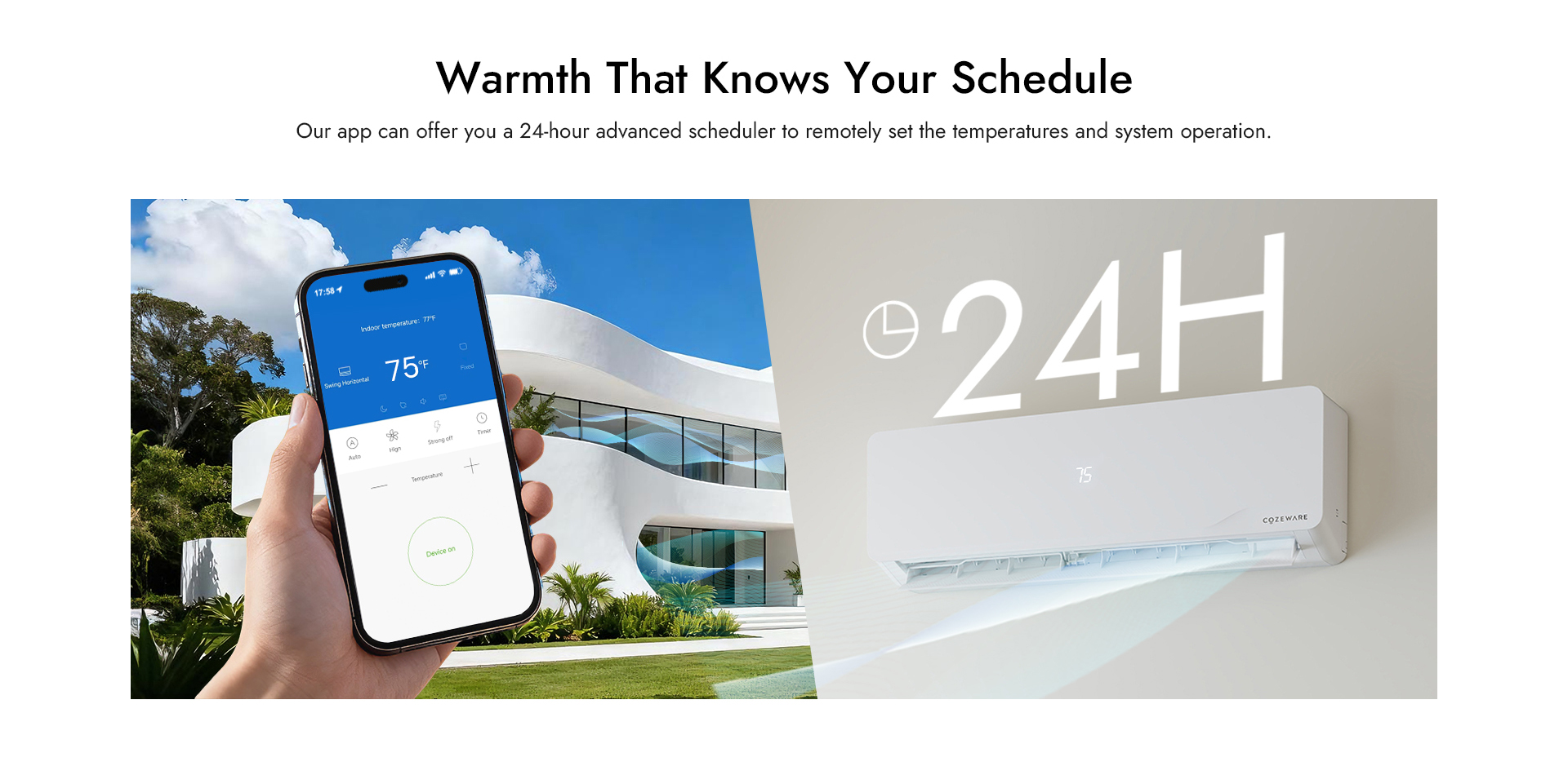 COZEWARE 12000 BTU 20 SEER2 Mini Split Air Conditioner Heat Pump, 115V