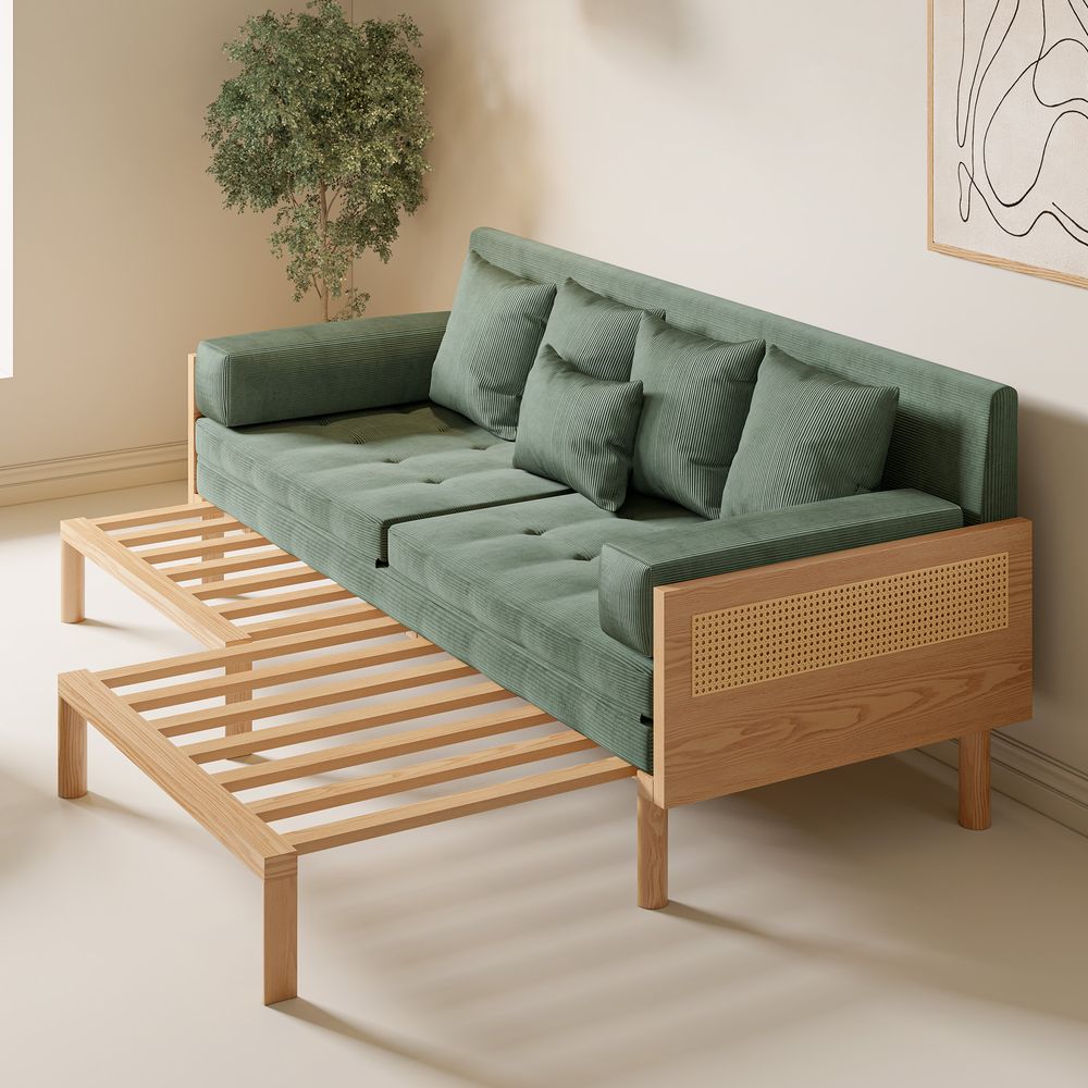 ash wood frame Lshape sofa sofa bed
