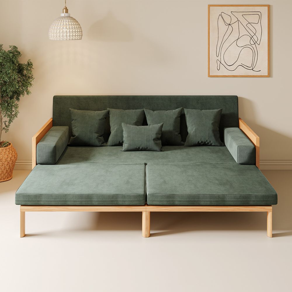 Corduroy Lshap sofa bed