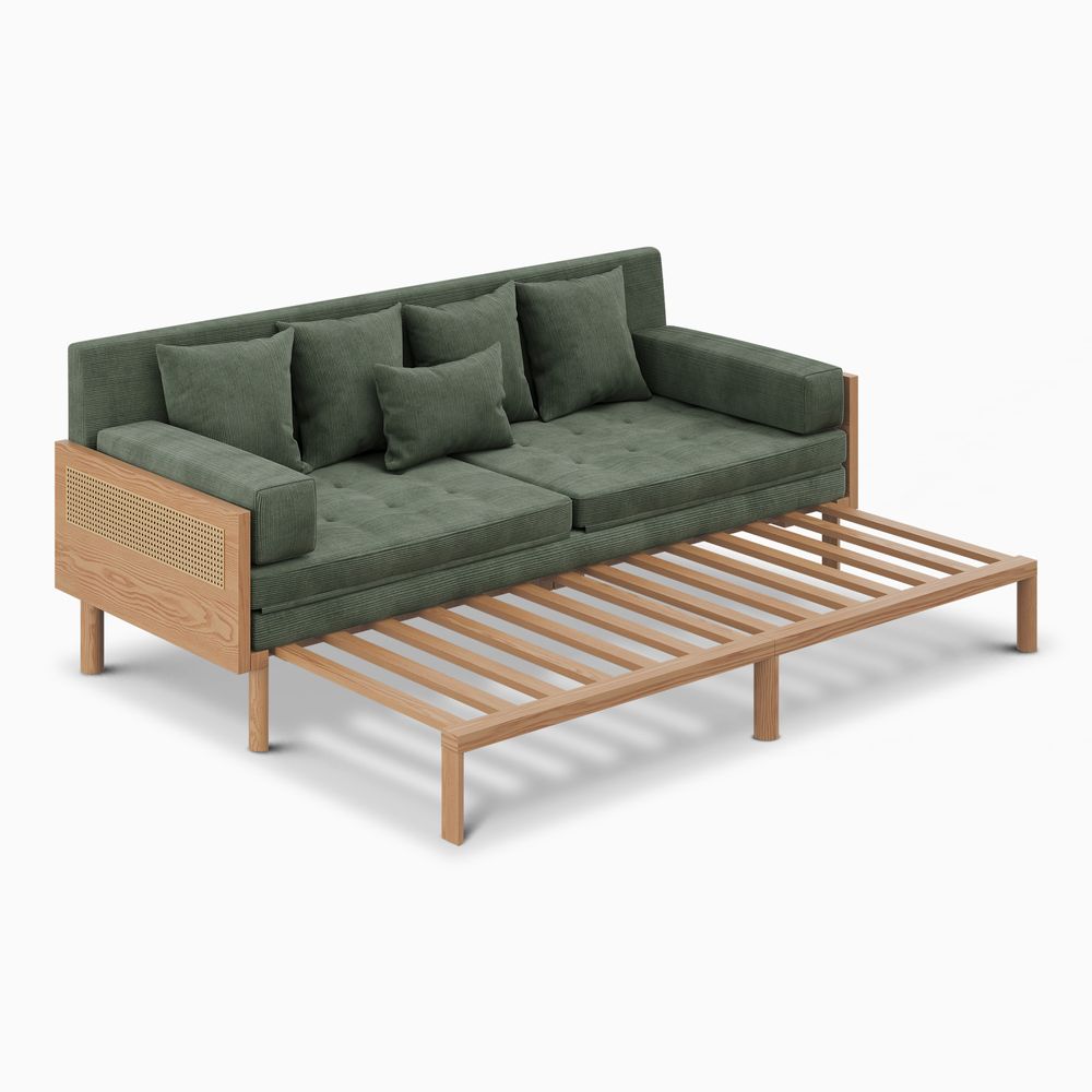 green Lshape Corner Sofa