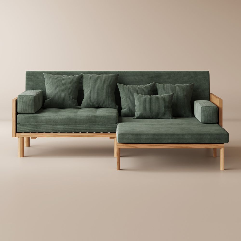 Green Lshape sofa