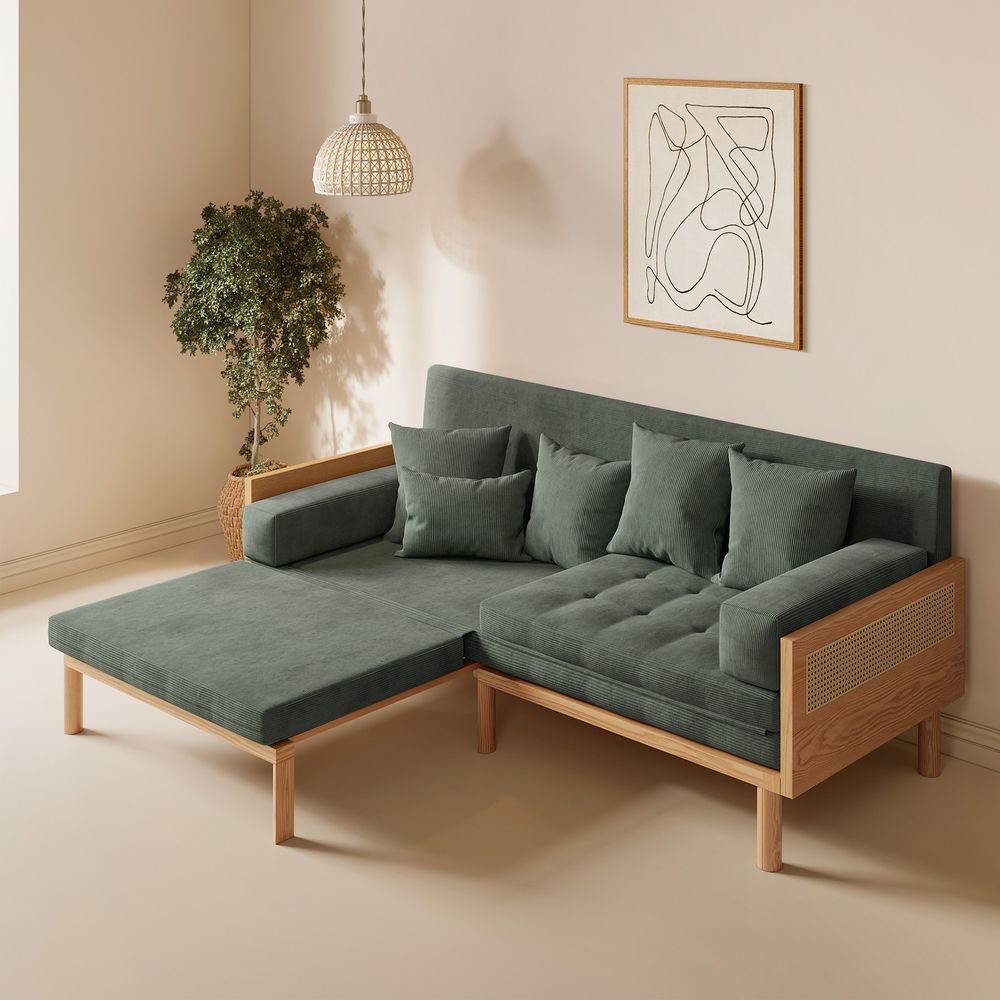 solid wood frame sofa
