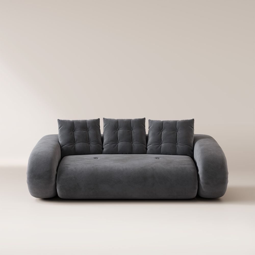grey velvet sofa bed