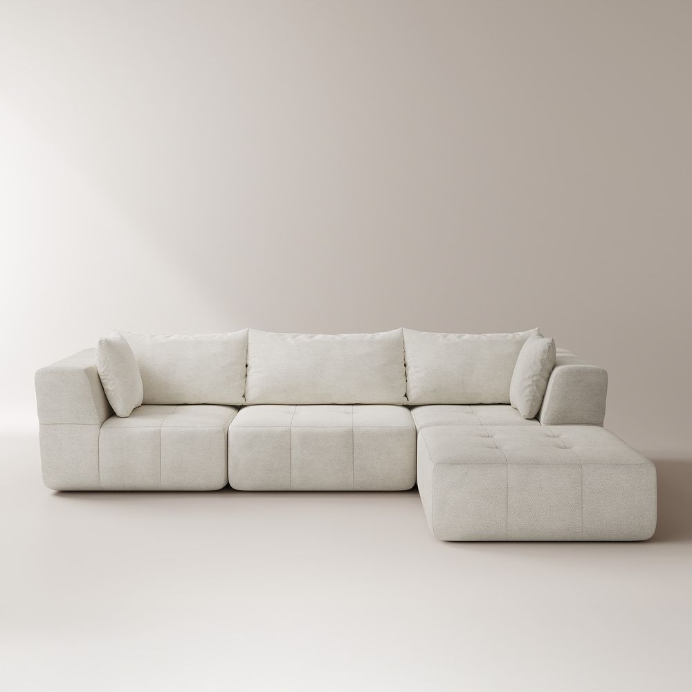 110 inch white modular sofa