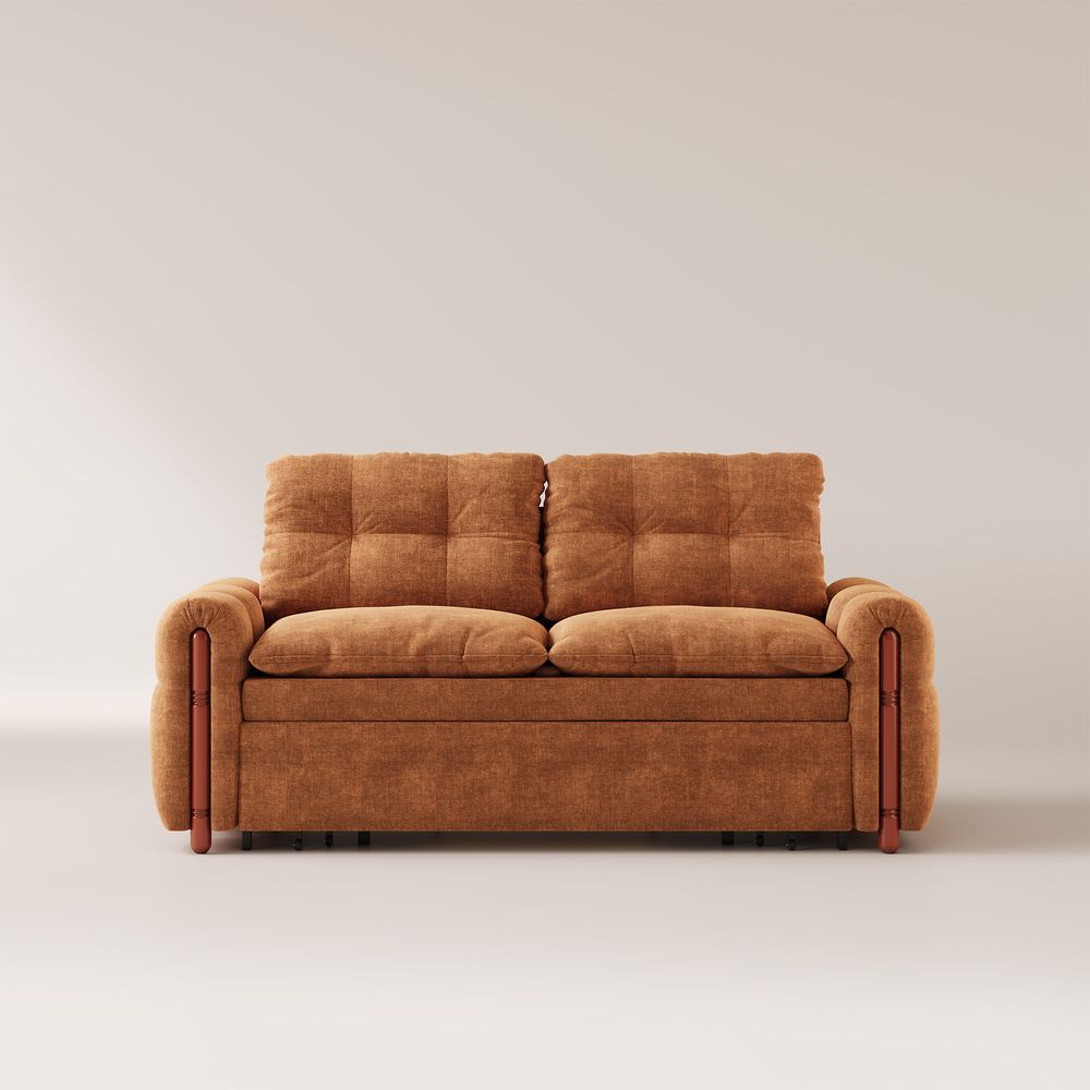 orange loveseat sofa bed