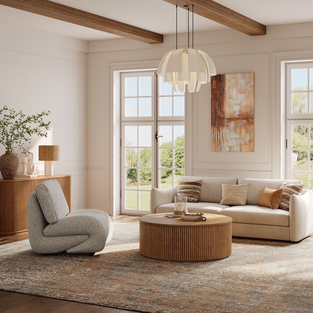 side view of accent chair