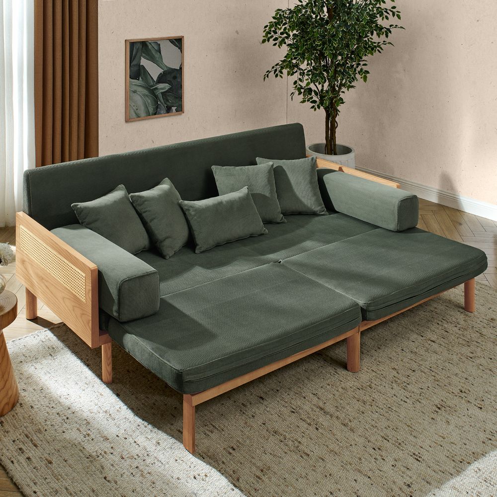Corduroy Lshap sofa bed
