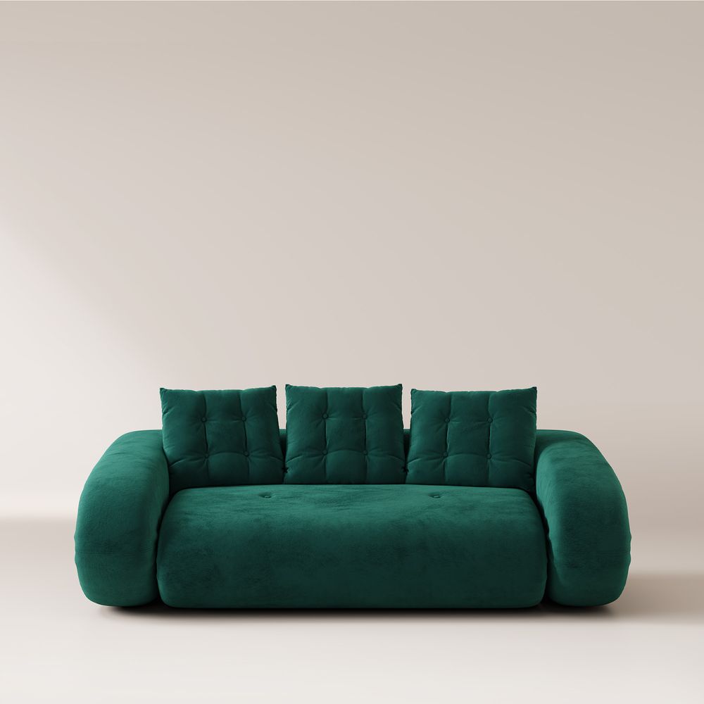 Green Velvet Upholstered Sofa