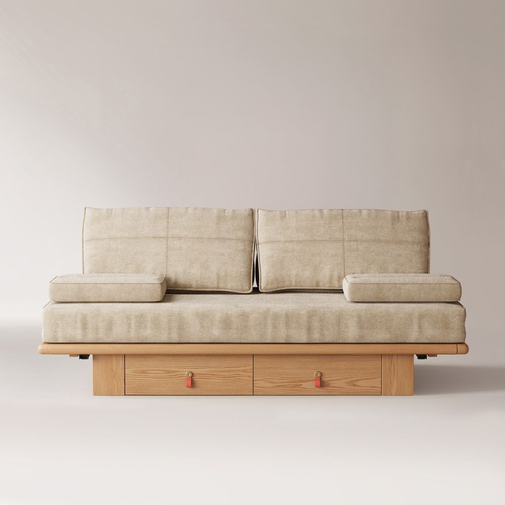 Beige sofa bed