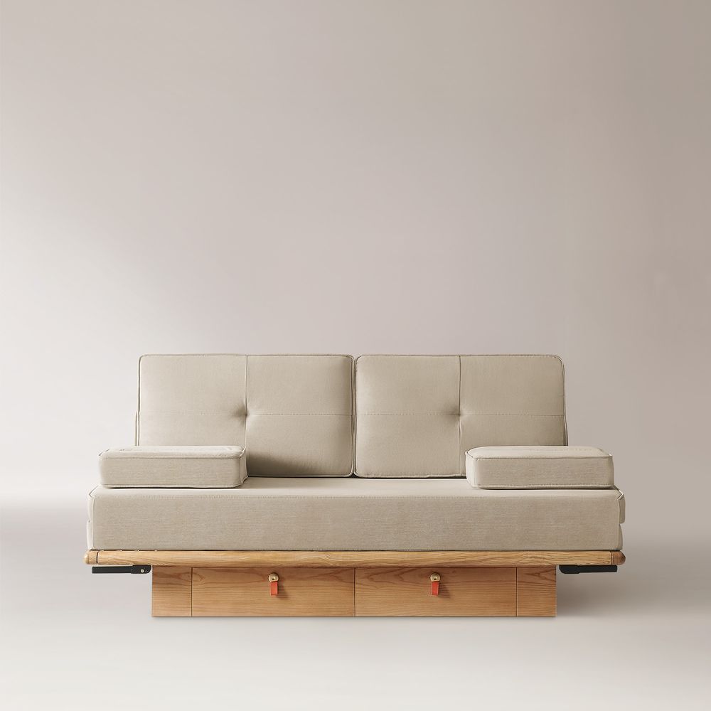 78 inch Beige sofa bed