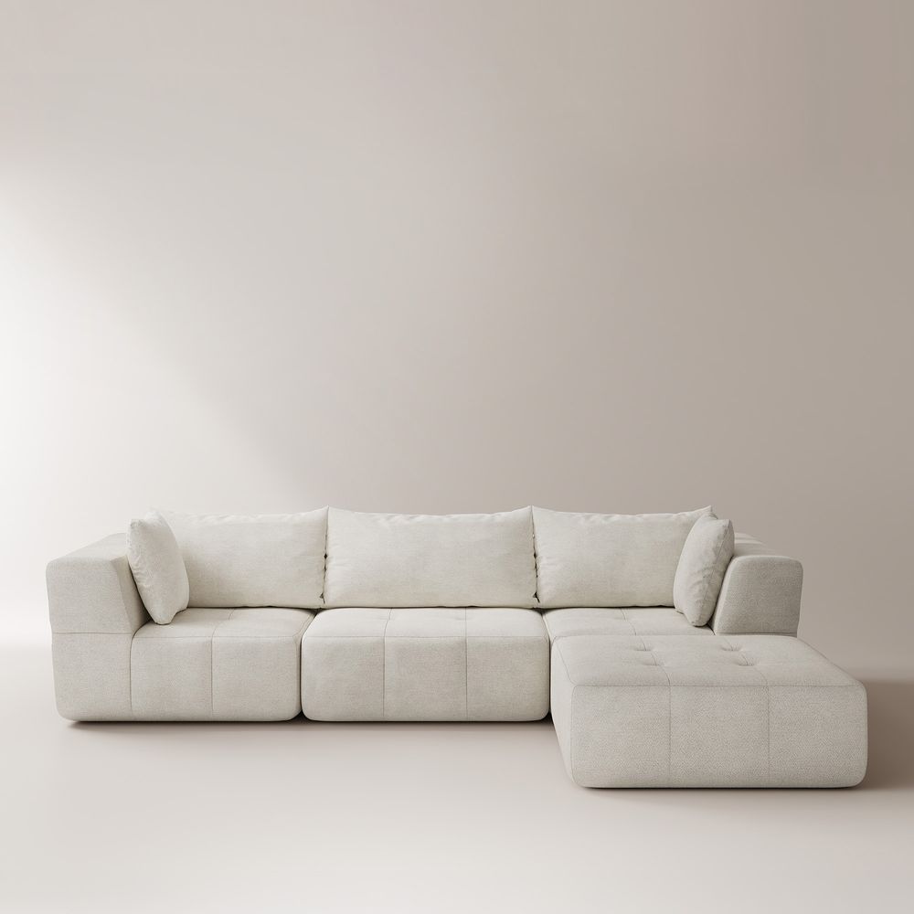 110 inch white modular sofa