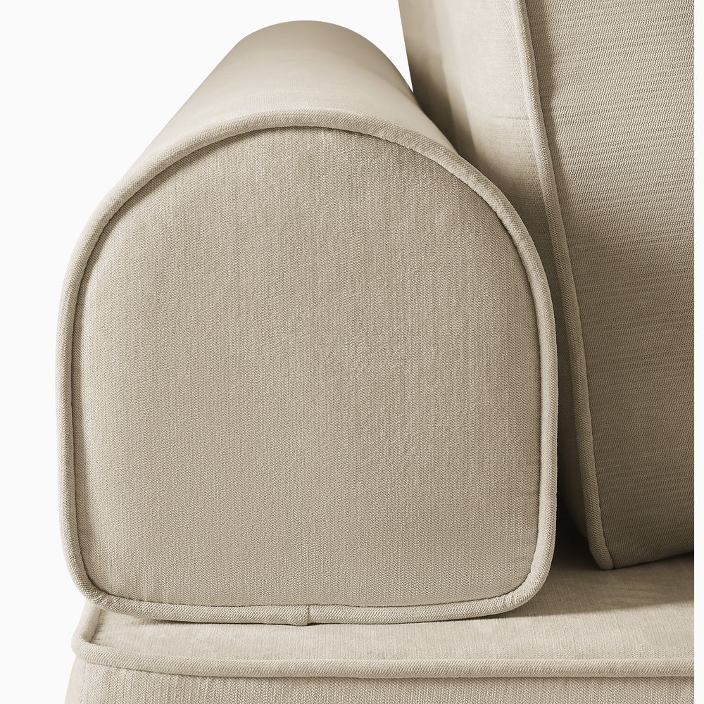beige futon sofa