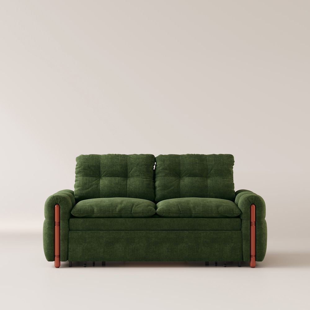green pull out day bed sofa