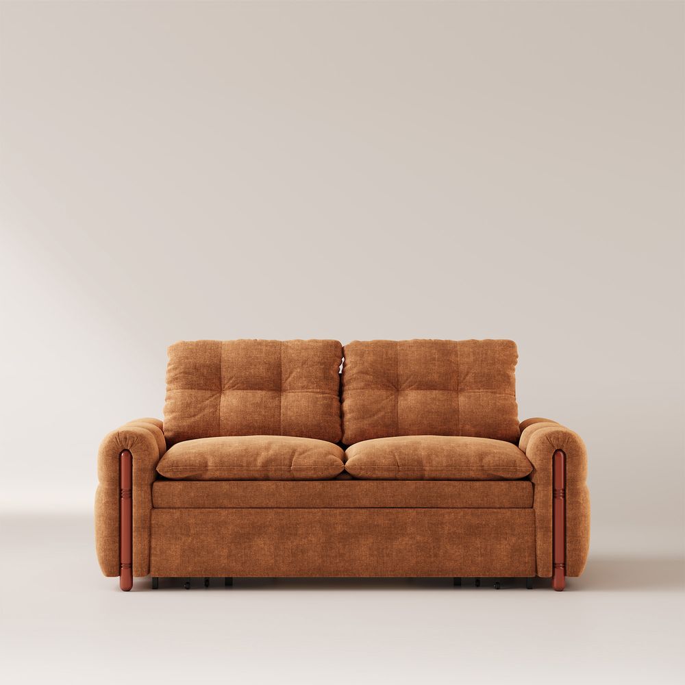 orange loveseat sofa bed