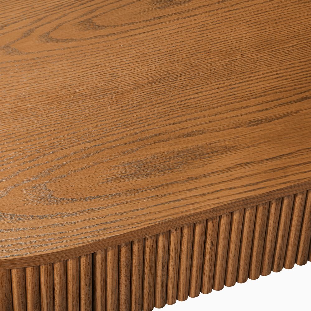 oval shape walnut office desk