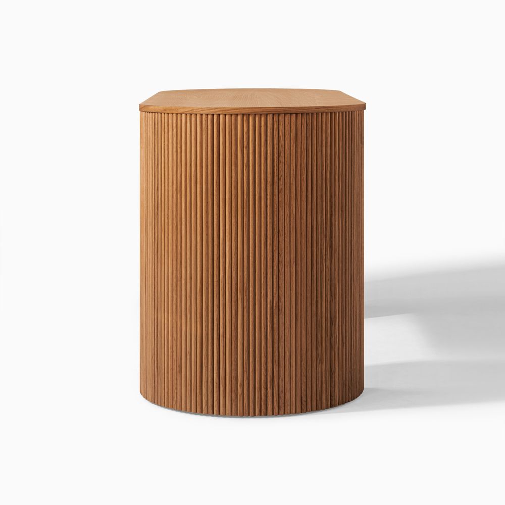 Drawer open state of walnut office desk