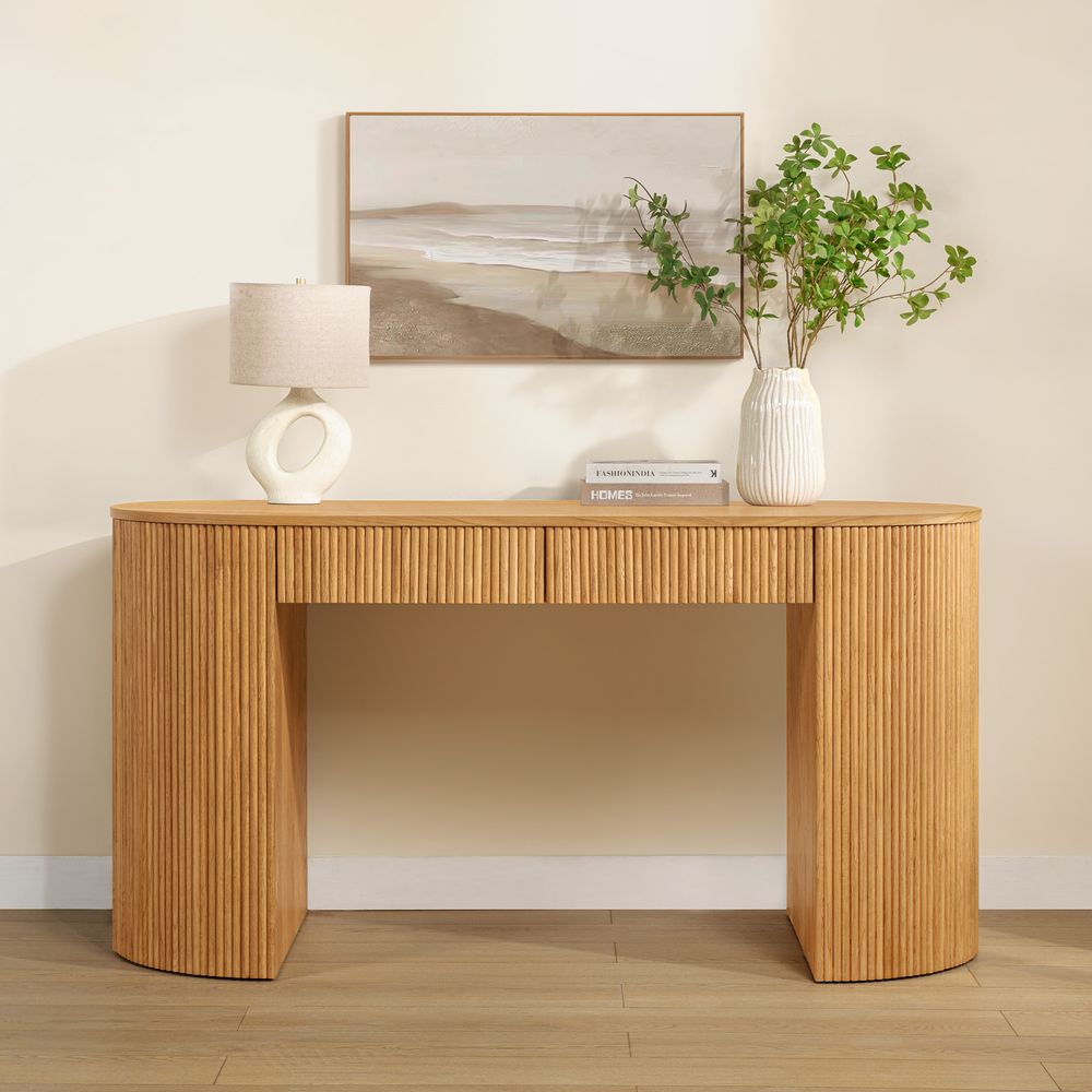 side view of office desk