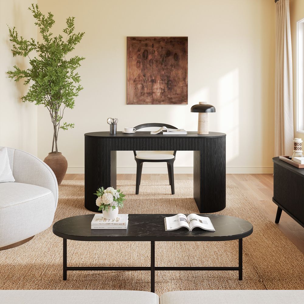 side view of office desk