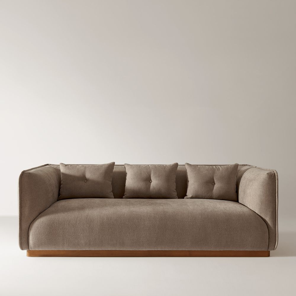 Brown loveseat sofa