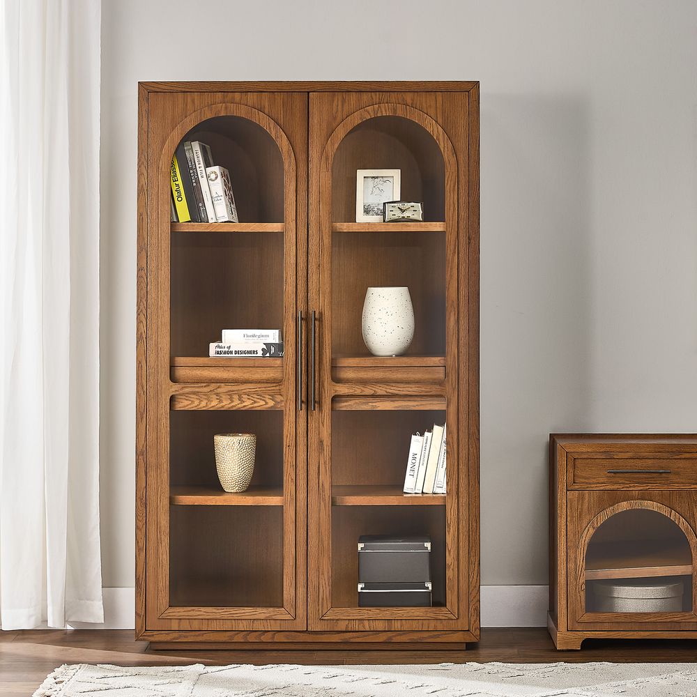 glass tall display cabinet