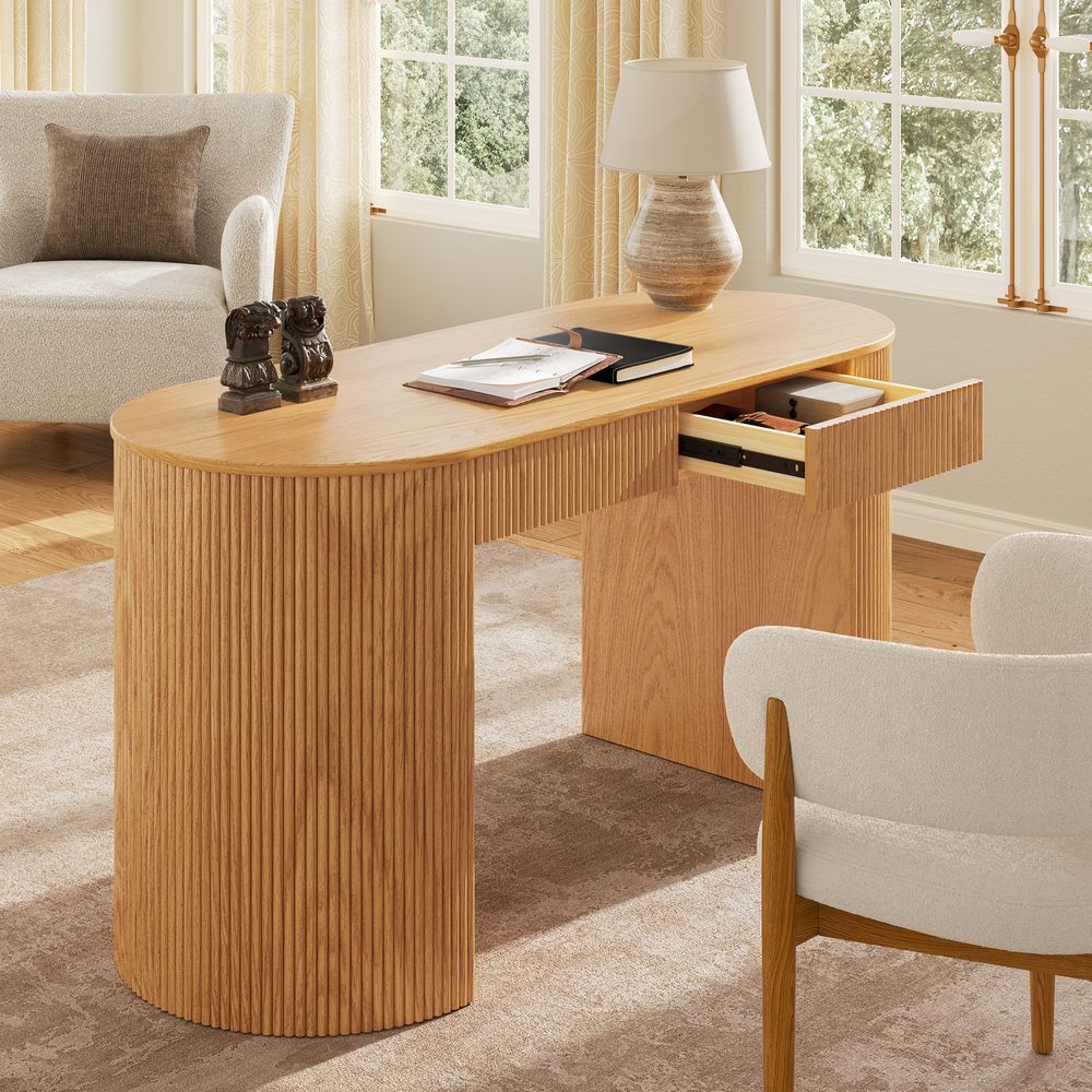 solid wood desk with 2 drawers