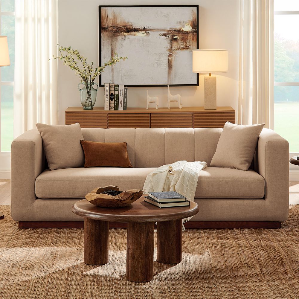 solid wood frame sofa