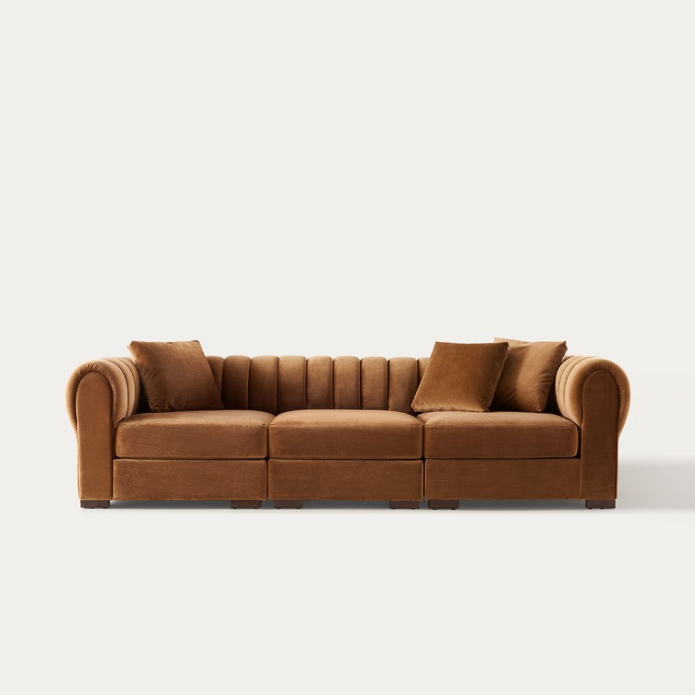 velvet modular sectional sofa 