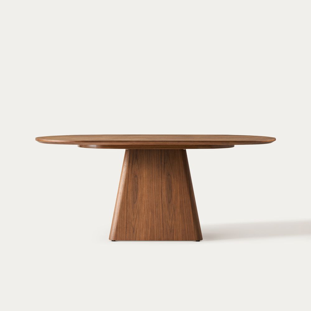 72 inch  Oval Walnut Wooden Dining Table