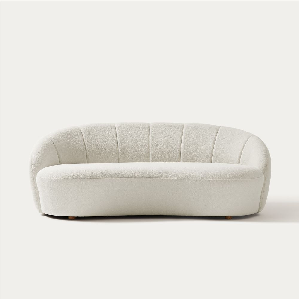white deep seat loveseat sofa 