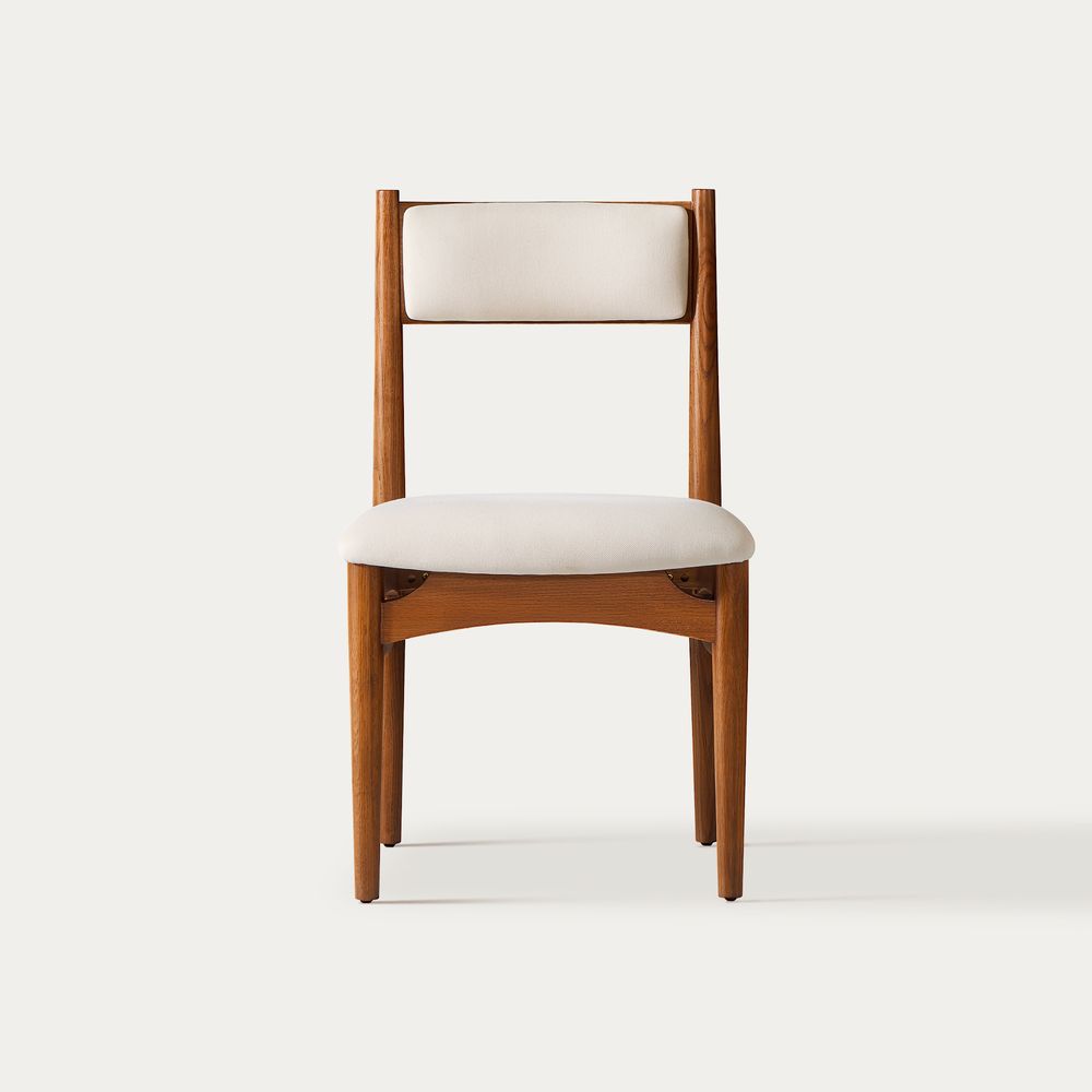 Set of 2 mid century Solid Oak Dining Chairs