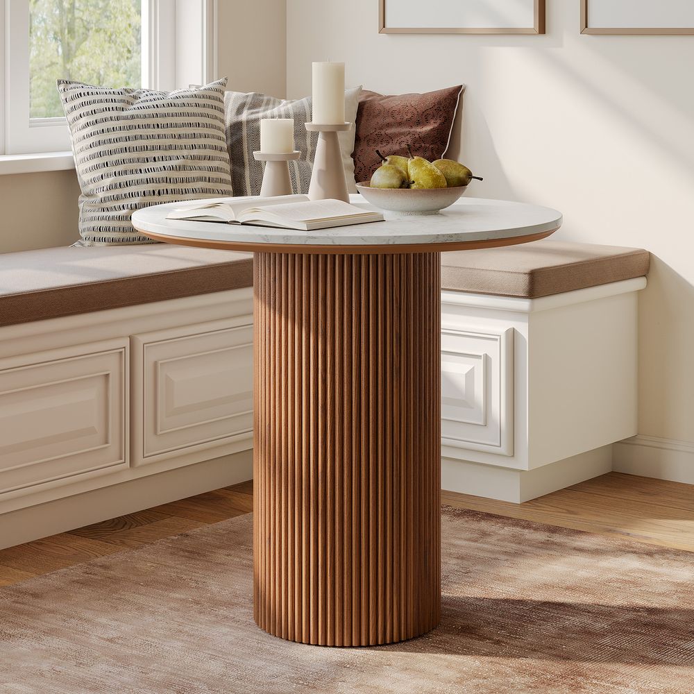 31 Inch Round Small Sintered Stone Dining Table for Breakfast Nook