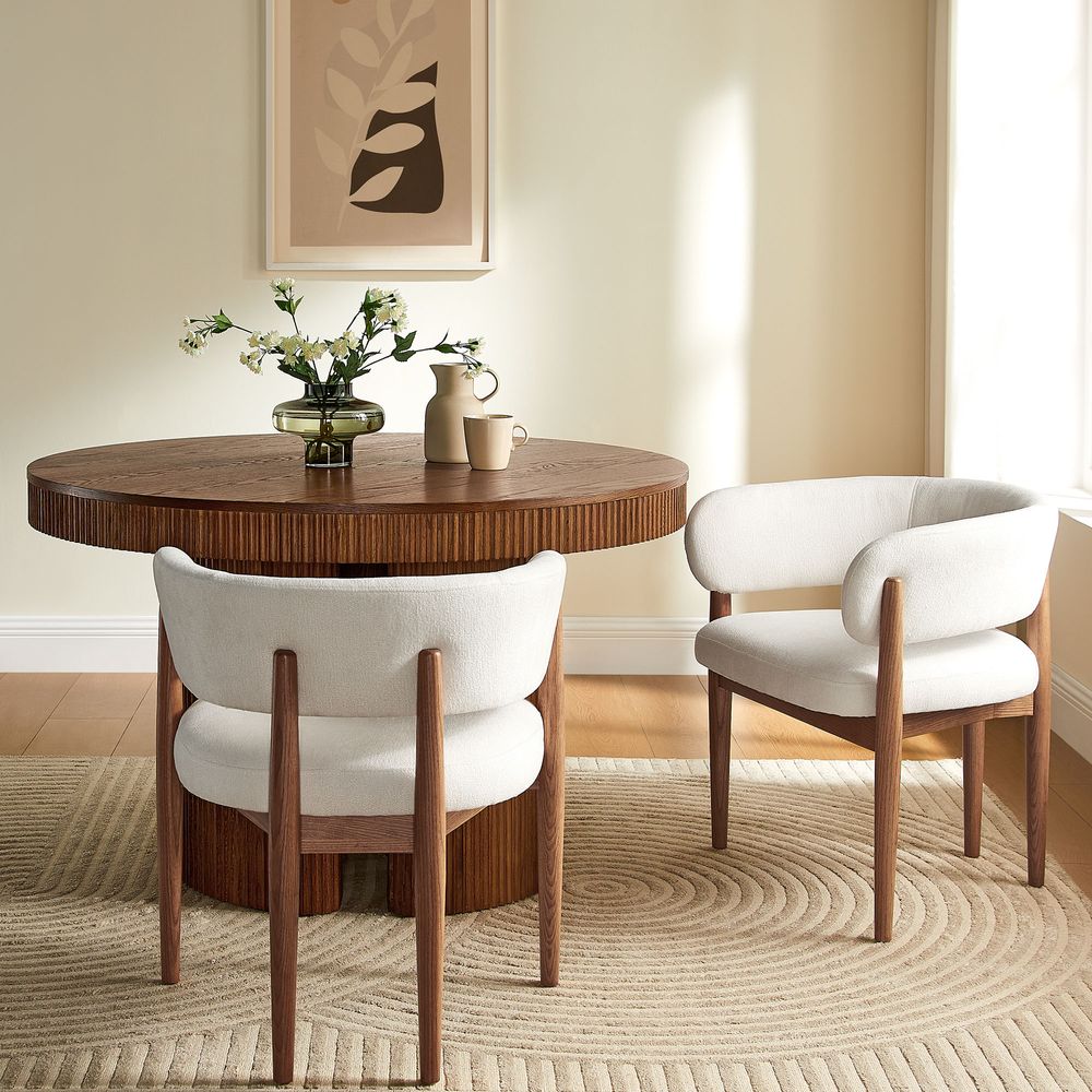 brown solid ash wood dining chairs set